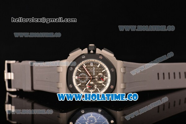 Audemars Piguet Royal Oak Offshore Chrono Miyota Quartz Steel Case with PVD Bezel Coffee Dial and White Stick Markers (EF) - Click Image to Close